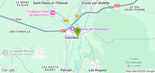 Carte de localisation de la randonnée Forêt domaniale de Lyons au départ de Vascoeuil