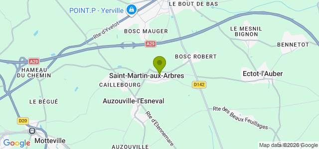 Carte de localisation de la randonnée Au coeur de la campagne du Pays-de-Caux au départ de St-Martin-aux-Arbres
