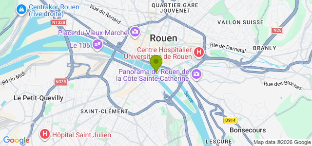 Carte de localisation de la randonnée Bords de Seine entre l'île Lacroix et le club nautique de Belbeuf au départ de Rouen-Belbeuf