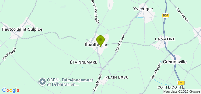 Carte de localisation de la randonnée Plateau de Caux, le circuit de la Voie Romaine au départ de Etoutteville