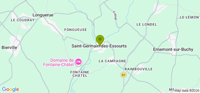 Carte de localisation de la randonnée Sur les collines des sources du Crevon au départ de St-Germain-des-Essourts