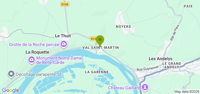 Carte de localisation de la randonnée Le circuit de la Mare Marion aux Andelys au départ de Val-St-Martin