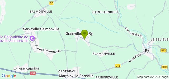Carte de localisation de la randonnée Circuit du Chemin des Ecoliers au départ de Grainville-sur-Ry