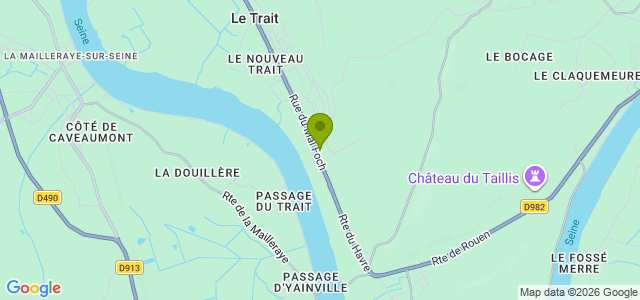 Carte de localisation de la randonnée Belle boucle au Trait entre forêt et bord de Seine au départ de Le Trait 2