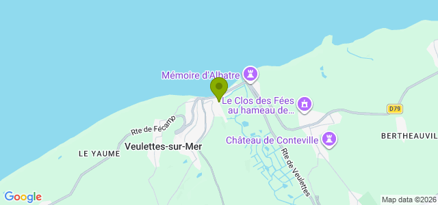 Carte de localisation de la randonnée Belle boucle le long de la zone humide de la Durdent et sur le plateau au départ de Veulettes-sur-mer