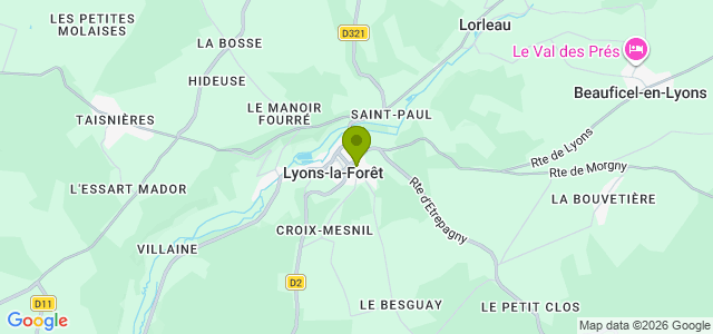 Carte de localisation de la randonnée Randonnée en forêt domaniale de Lyons au départ de Lyons-la-Forêt est