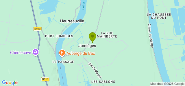 Carte de localisation de la randonnée Fascinant circuit sur les traces du passé de la presqu'île de Jumièges au départ de Jumièges
