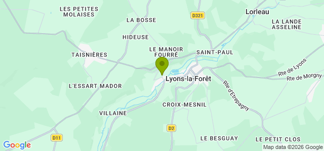 Carte de localisation de la randonnée Le circuit du Val Bagnard en forêt domaniale au départ de Lyons-la-Forêt nord