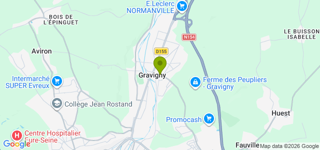 Carte de localisation de la randonnée Circuits de la Maladrerie et du bois des Vignes au départ de Gravigny