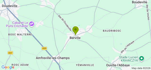 Carte de localisation de la randonnée Petit circuit dans la campagne près de Doudeville au départ de Berville-en-Caux