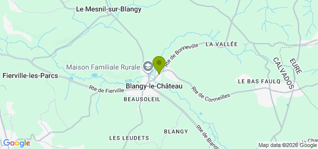 Carte de localisation de la randonnée La Vallée des Boudards en Pays d'Auge au départ de Blangy-le-Château