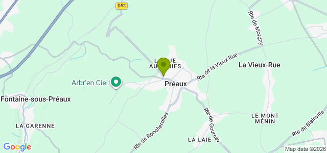 Carte de localisation de la randonnée Petit tour tranquille dans la campagne au nord est de Rouen au départ de Préaux