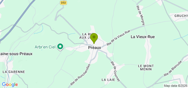 Carte de localisation de la randonnée Entre Préaux et la forêt syndicale de la Muette au départ de Préaux 2