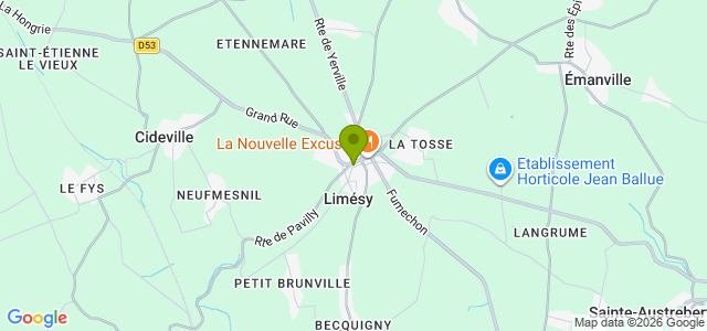 Carte de localisation de la randonnée Boucle entre Limésy et Cideville, non loin d'Yvetot au départ de Limésy