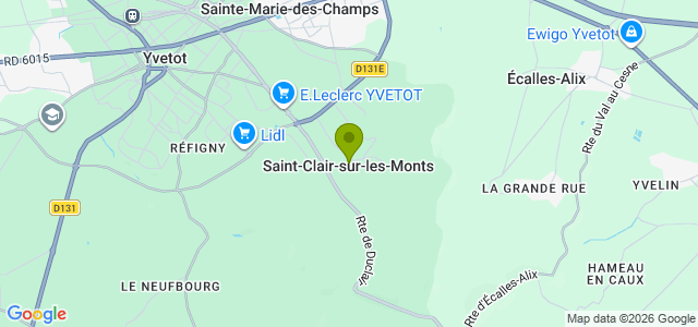 Carte de localisation de la randonnée Jolie petite boucle dans les vallons et les bois près d'Yvetot au départ de St-Clair-sur-les-Monts