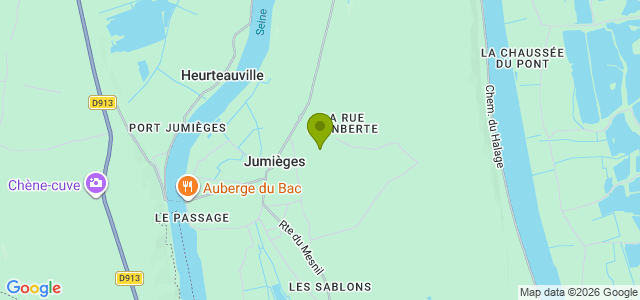 Carte de localisation de la randonnée boucle entre l'abbaye Saint-Pierre de Jumièges et les étangs au départ de Jumièges marais
