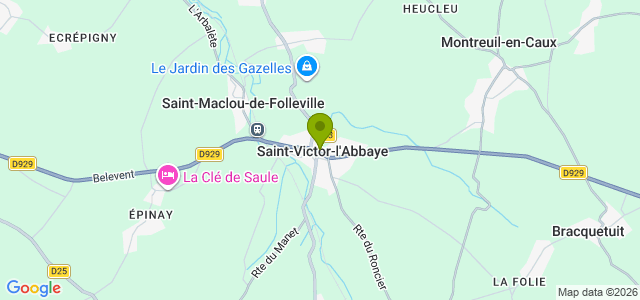 Carte de localisation de la randonnée Sur chemin de Compostelle, étape 3, St-Victor - Montville au départ de St-J-de-Compostelle 03