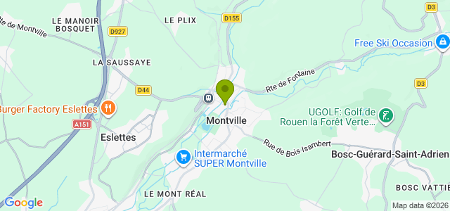 Carte de localisation de la randonnée St-J-de-Compostelle étape 4 Montville Rouen au départ de St-J-de-Compostelle 04