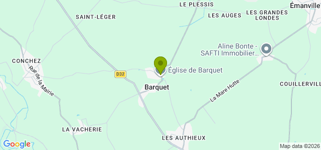 Carte de localisation de la randonnée Le circuit des Trois Hameaux sur le plateau est de la Risle au départ de Barquet
