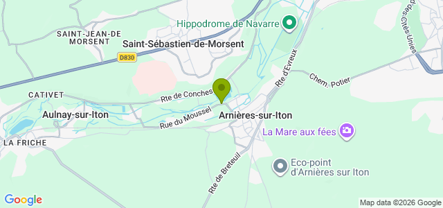 Carte de localisation de la randonnée Le circuit des Moulins en bord d'Iton au départ de Arnières-sur-Iton