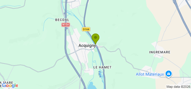 Carte de localisation de la randonnée Le circuit du Bois Ricard à Acquigny au départ de Acquigny est