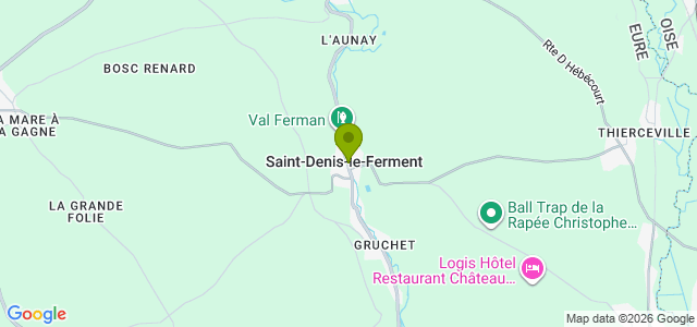 Carte de localisation de la randonnée Chemins boisés dans le Vexin Normand au départ de St-Denis-le-Ferment