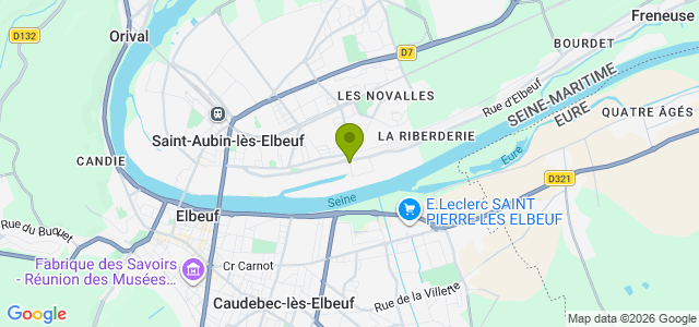 Carte de localisation de la randonnée Boucle entre la voie verte et l'île de la Requête depuis le port de plaisance au départ de St-Aubin-lès-Elbeuf