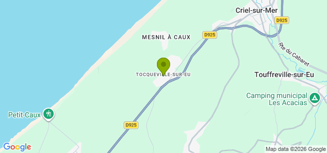 Carte de localisation de la randonnée Boucle avec le GR21 entre Tocqueville et Criel-sur-Mer au départ de Tocqueville-sur-Eu