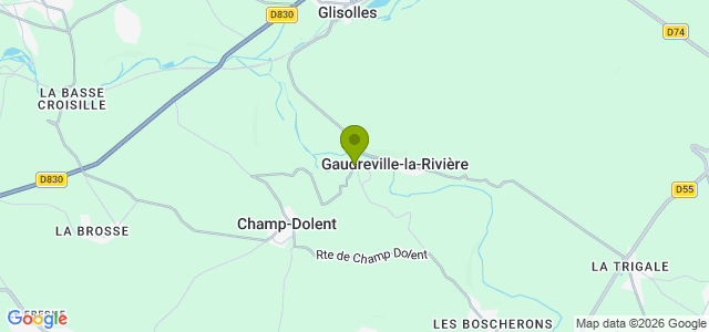 Carte de localisation de la randonnée Le circuit de la Fosse aux Dames au départ de Gaudreville-la-Rivière 2