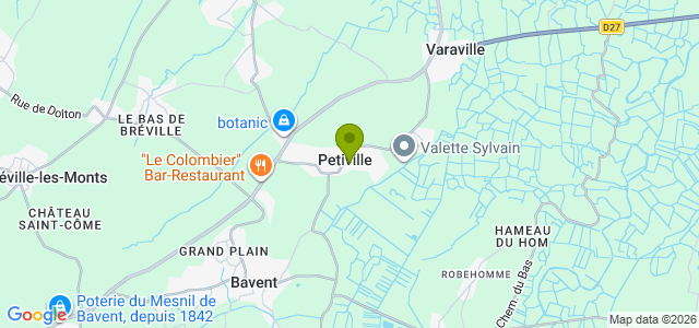 Carte de localisation de la randonnée Circuit des marais et de l'Île de Robehomme au départ de Petiville