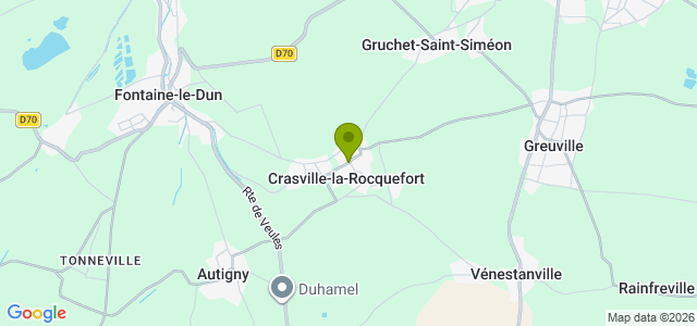 Carte de localisation de la randonnée Randonnée de 12km sur la route de Veules-les-Roses au départ de Crasville-la-Rocquefort