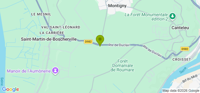 Carte de localisation de la randonnée Circuit du Génétey, près de St-Martin-de-Boscherville 76 au départ de Le Génétey