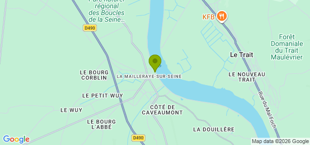 Carte de localisation de la randonnée Bord de Seine, allées forestières et chemins champêtres au départ de La Mailleraye-sur-Seine 2