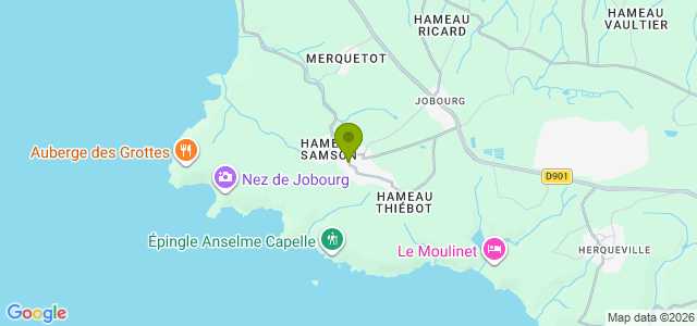 Carte de localisation de la randonnée Sentier du Littoral au nez de Jobourg au départ de Jobourg