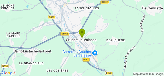 Carte de localisation de la randonnée Circuit de la Sente des Manoirs avec l'abbaye du Valasse au départ de Gruchet-le-Valasse