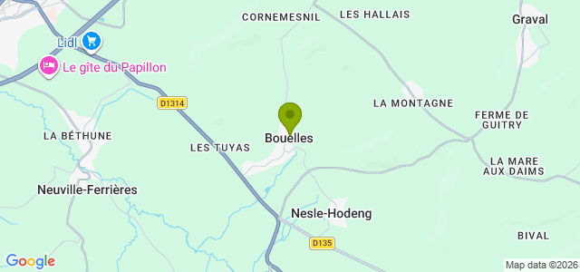 Carte de localisation de la randonnée Circuit de La Montagne, en Pays-de-Bray au départ de Bouelles