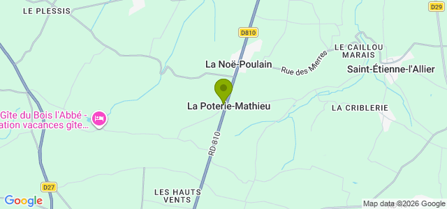 Carte de localisation de la randonnée Petite balade dans le Lieuvin au départ de La Poterie-Mathieu