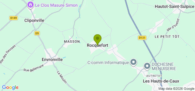 Carte de localisation de la randonnée de Rocquefort aux sources de la Durdent au départ de Rocquefort 2
