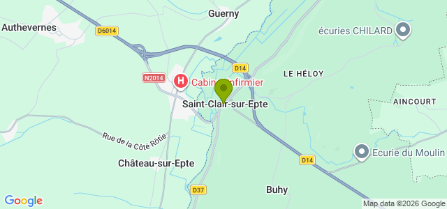Carte de localisation de la randonnée La vallée de l'Epte au départ de St-Clair-sur-Epte