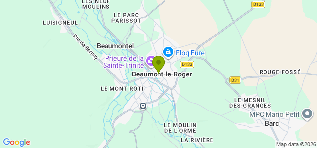 Carte de localisation de la randonnée beaumont-le-roger-87387183 au départ de Beaumont-le-Roger 3