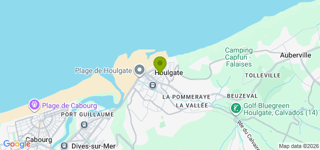 Carte de localisation de la randonnée Les falaises des Vaches Noires sur la Côte Fleurie au départ de Houlgate