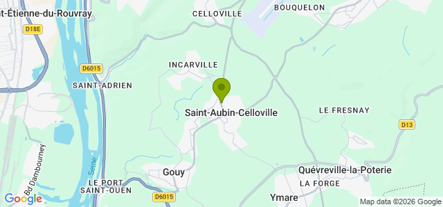Carte de localisation de la randonnée Coteaux de Seine entre St-Aubin et St-Adrien au départ de St-Aubin-Celloville