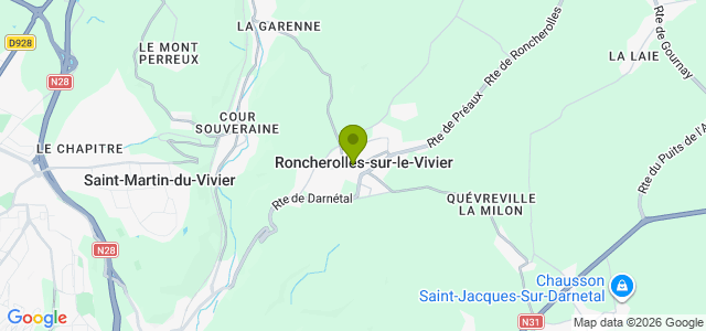 Carte de localisation de la randonnée Boucle Ronches Robec au départ de Roncherolles-sur-le-Vivier 3