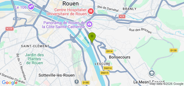 Carte de localisation de la randonnée du chemin de Crosne à celui de l'ancien tramway au départ de Bonsecours