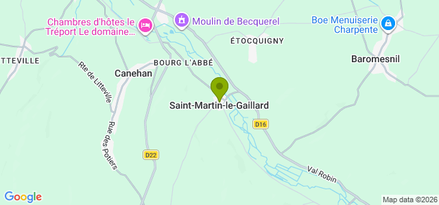 Carte de localisation de la randonnée Boucle de St-Martin-le-Gaillard au viaduc de Touffreville au départ de St-Martin-le-Gaillard 2