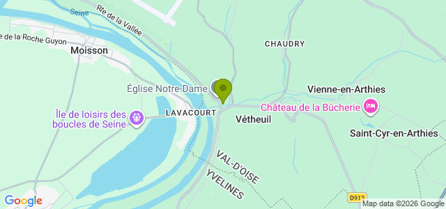 Carte de localisation de la randonnée La Petite Suisse au départ de Vétheuil