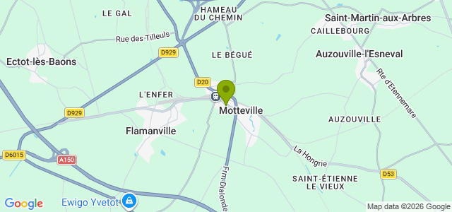 Carte de localisation de la randonnée Circuit de Motteville à Flamanville au départ de Motteville