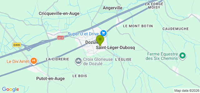 Carte de localisation de la randonnée Le bois de Dozulé au départ de Dozulé