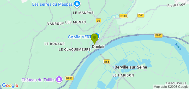 Carte de localisation de la randonnée Boucle avec la Voie Verte et le GR2 au départ de Duclair 2