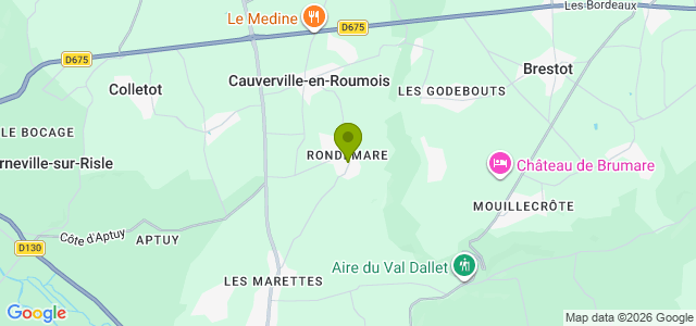 Carte de localisation de la randonnée Chemin du Chêne à la Vierge au départ de Appeville-Annebault 2